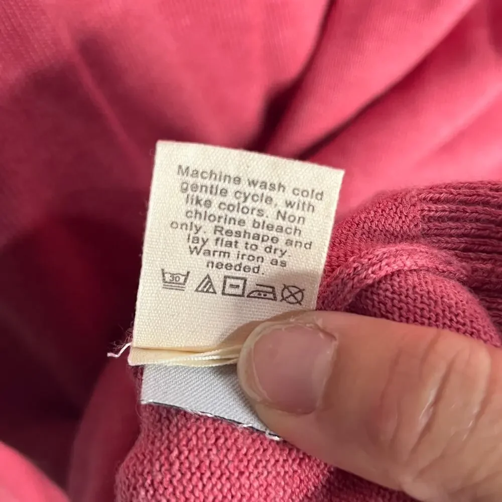 J. Crew Men's Salmon Pink‎ Cotton V-Neck Long Sleeve Sweater Size Medium